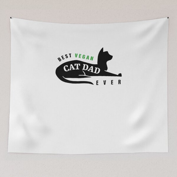 Item preview, Best Vegan Cat Dad Ever designed and sold by ArteSilenziosa.