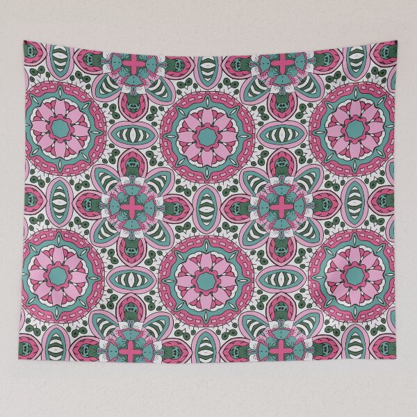 Item preview, Abstract Boho Vintage Floral Geometrical Pattern designed and sold by silviaol.