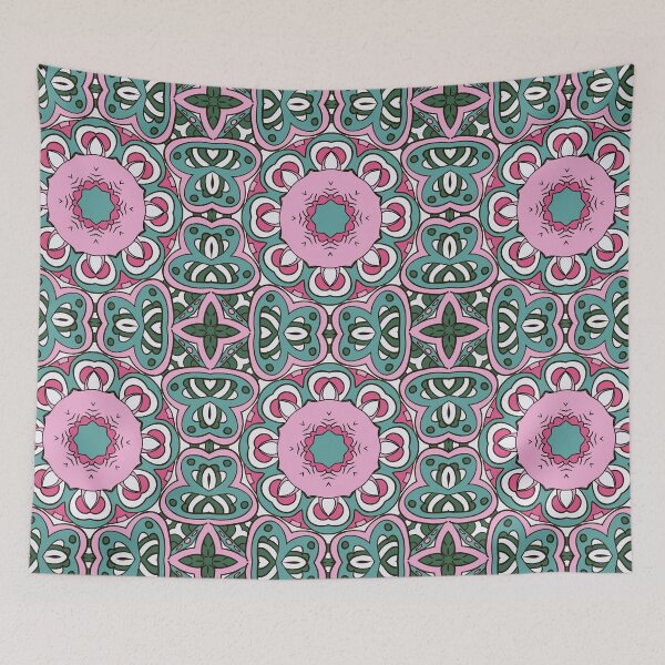 Item preview, Antique Oriental Abstract Floral Geometrical Rug Pattern designed and sold by silviaol.