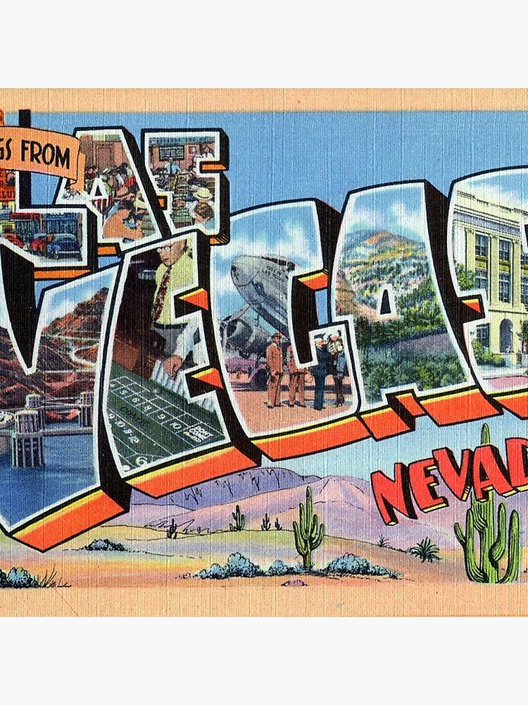 Artwork view, Vintage Colorful Greetings From Las Vegas Nevada designed and sold by raybondesigns