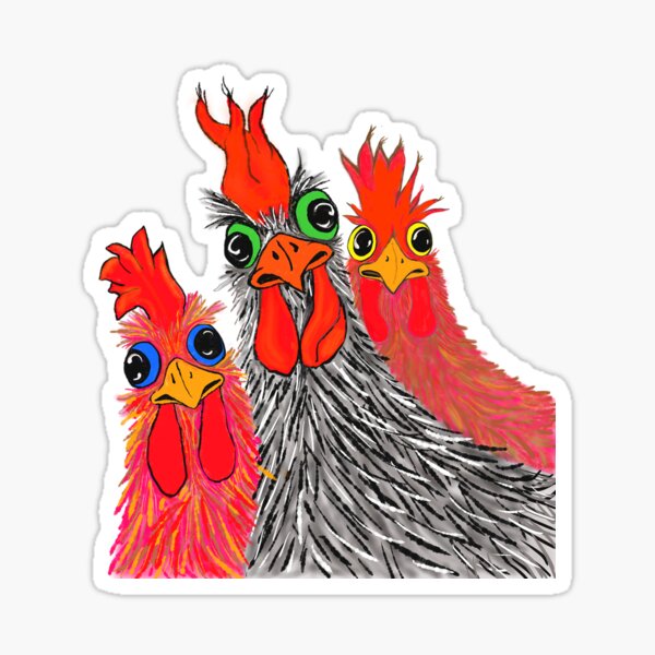 Three little Hen Sticker