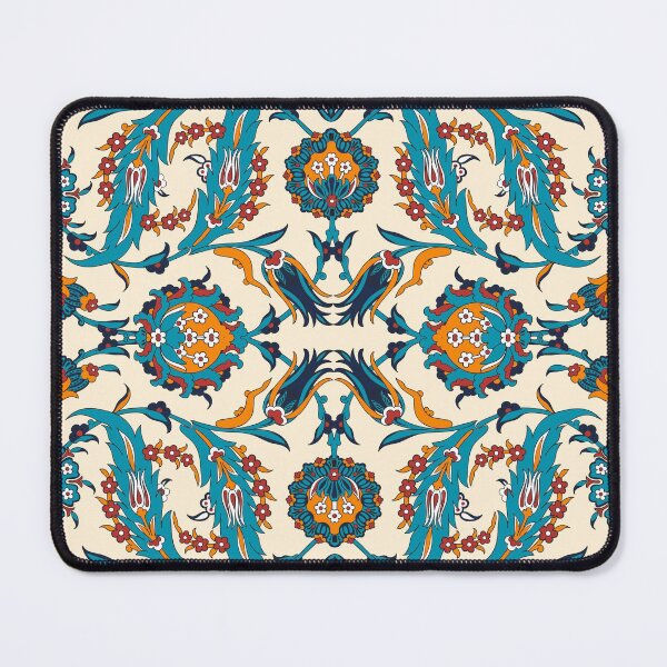 Item preview, Blue, Orange, Tan Antique Oriental Rug Pattern. Abstract Geometric Folk Seamless Pattern designed and sold by silviaol.