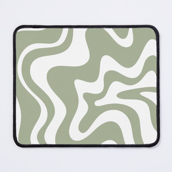 Item preview, Liquid Swirl Contemporary Abstract Pattern in Sage Green and White designed and sold by kierkegaard.