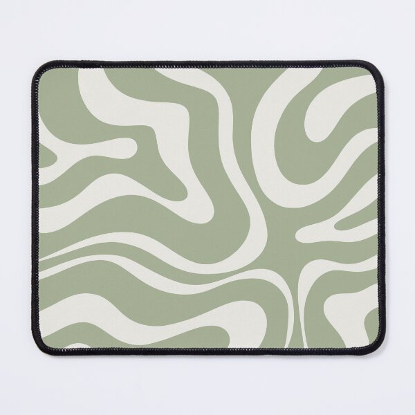 Item preview, Liquid Swirl Abstract Pattern in Sage Green and Nearly White designed and sold by kierkegaard.