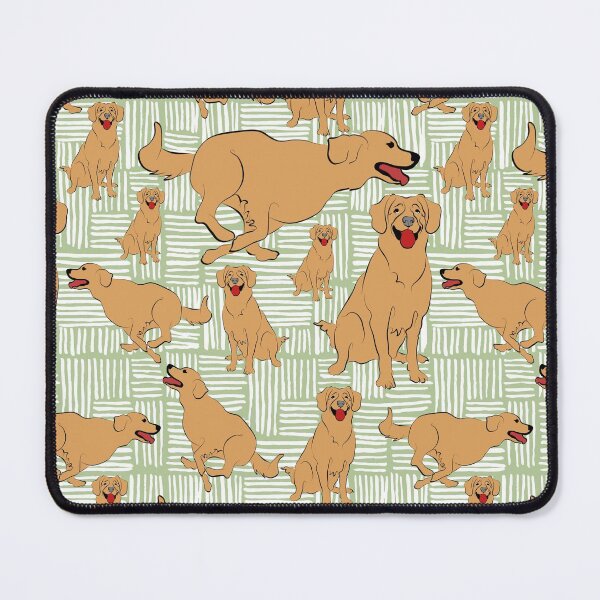 Golden Retriever All-Over Pattern - by Karen Little, Littleviews Mouse Pad