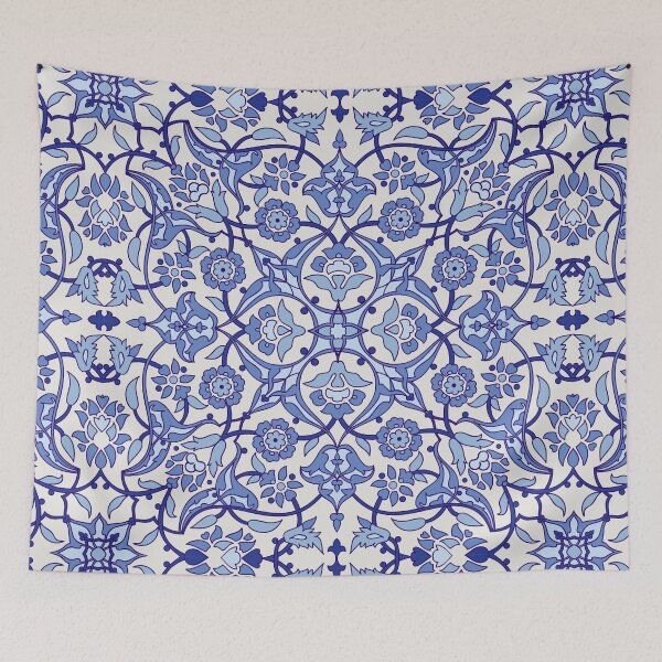 Item preview, Abstract Antique Blue and White Floral Pattern designed and sold by silviaol.