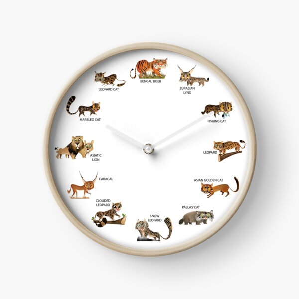Item preview, Wild Cats of India Clock designed and sold by Green Humour.