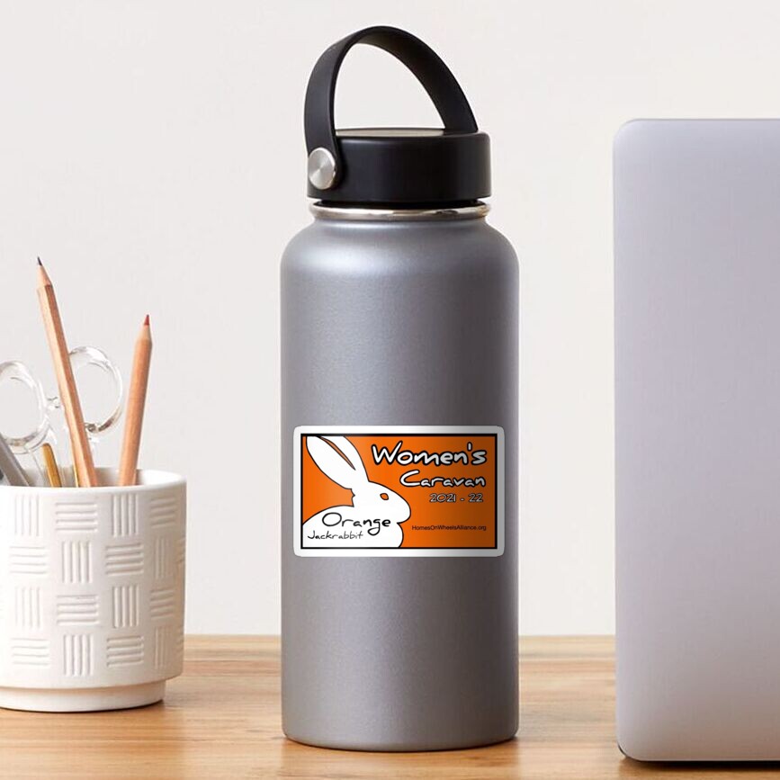 Women's Orange Jackrabbit Caravan Sticker