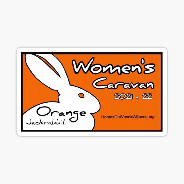 Women's Orange Jackrabbit Caravan Sticker