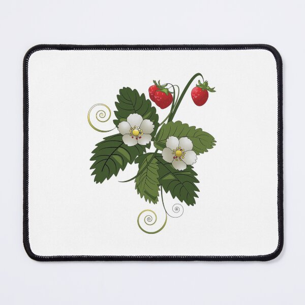 Item preview, Abstract Red Strawberries, Leaves and Strawberry Flowers designed and sold by silviaol.