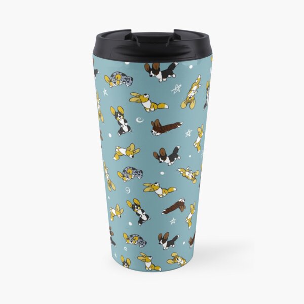 Cardigan Welsh Corgi Scribbles Travel Coffee Mug