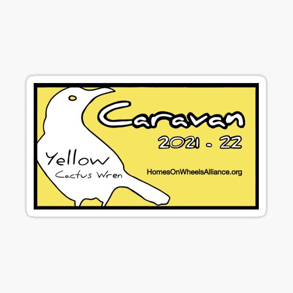 Yellow Cactus Wren Caravan Sticker