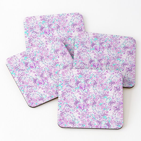 Item preview, Abstract Watercolor Purple and Vibrant Teal Leaves  designed and sold by silviaol.