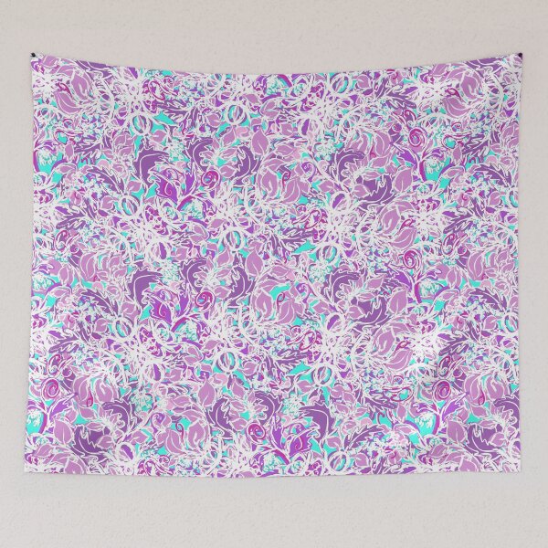 Item preview, Abstract Watercolor Purple and Vibrant Teal Leaves  designed and sold by silviaol.