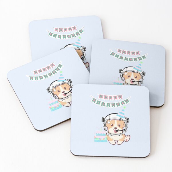 Item preview, Happy birthday Space Corgi - The Cool Astronaut Puppy! designed and sold by LukjanovArt.