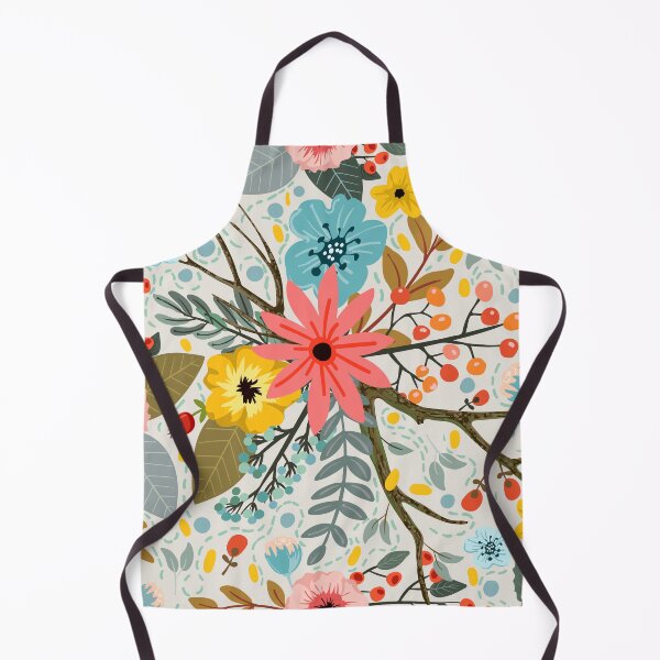 Item preview, Abstract Cute Vibrant Fall Autumn Nature Pattern. Orange, Red Berries, Mixed Flowers designed and sold by silviaol.