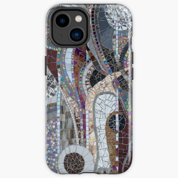 abstract mosaic in browns and grays iPhone Tough Case