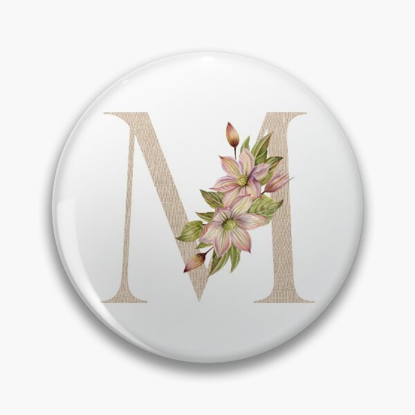 Item preview, Vintage Beige Letter M With Abstract Flowers and Leaves. Floral Letter M designed and sold by silviaol.