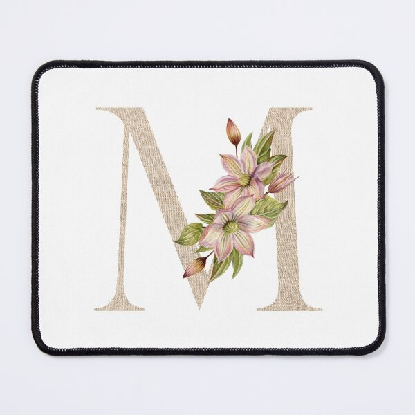 Item preview, Vintage Beige Letter M With Abstract Flowers and Leaves. Floral Letter M designed and sold by silviaol.