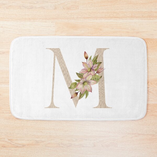 Item preview, Vintage Beige Letter M With Abstract Flowers and Leaves. Floral Letter M designed and sold by silviaol.
