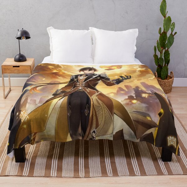 Zhongli Genshin Impact Throw Blanket