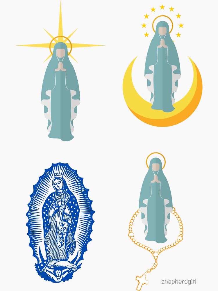 Virgin Mary Sticker Pack Sticker for Sale by shepherdgirl