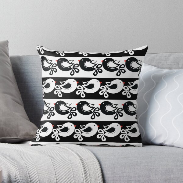 black bird Throw Pillow