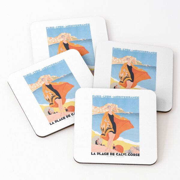 Item preview, 1928 CORSICA Calvi Beach Travel Poster designed and sold by retrographics.
