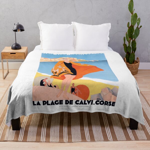 Item preview, 1928 CORSICA Calvi Beach Travel Poster designed and sold by retrographics.