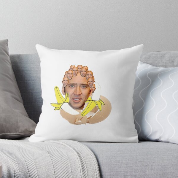 Nicolas Cage Egg Collage Throw Pillow