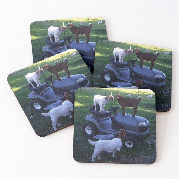 Item preview, Goat Kids on a Mower designed and sold by dogplay.