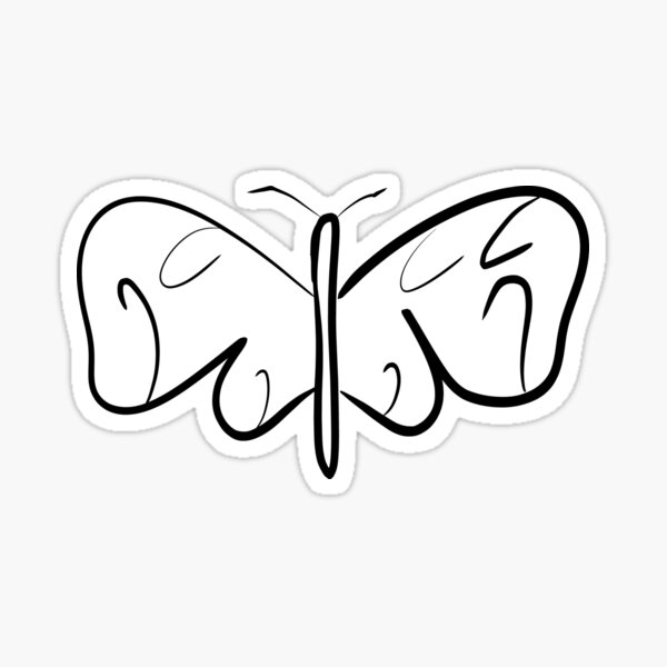 black and white butterfly Sticker