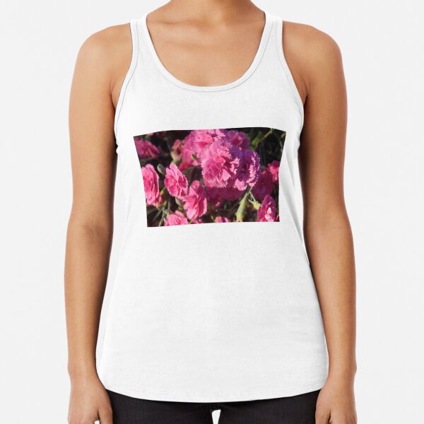 Pink Carnations - by Avril Thomas Racerback Tank Top