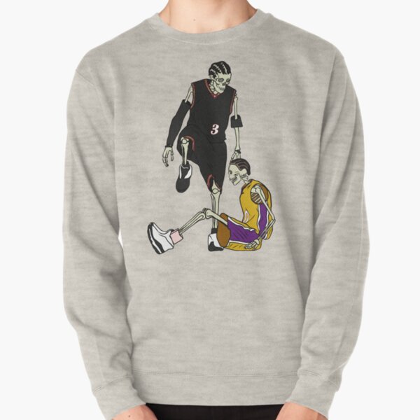 Skeleton Allen Iverson Steps Over Tyronn Lue Pullover Sweatshirt