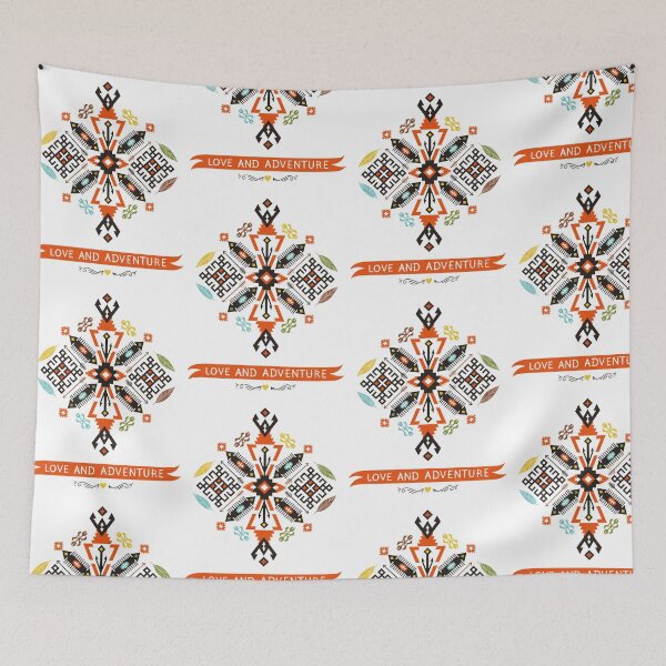Item preview, Native Decorative Vector Black Orange designed and sold by RoselinLove.