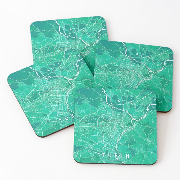 Item preview, Turin City Map of Piedmont, Italy - Watercolor designed and sold by deMAP.