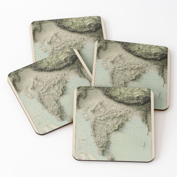 Item preview, 1907 India Relief Map 3D digitally-rendered designed and sold by ThinkAboutMaps.