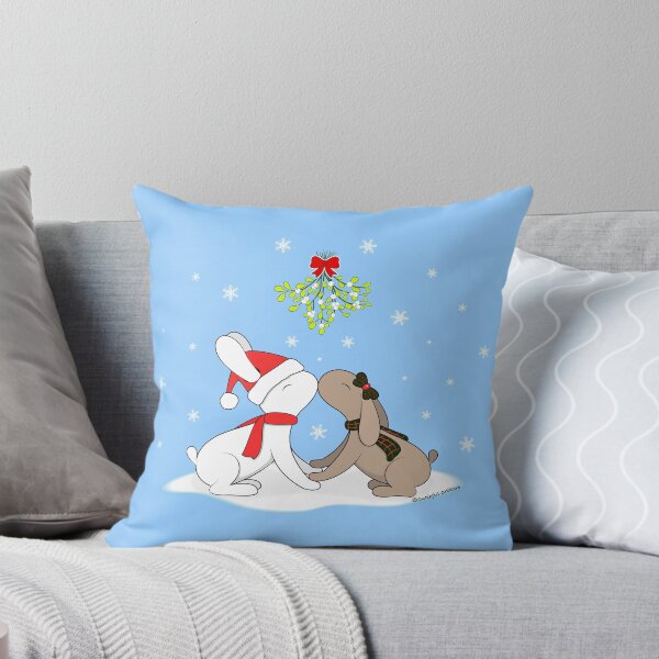 Item preview, Bunnies are kissing under the mistletoe designed and sold by Cutieful Critters.