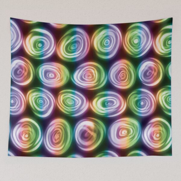 Item preview, Large Rainbow Stripes Squiggly Swirly Spiral Circles designed and sold by James-Cole.