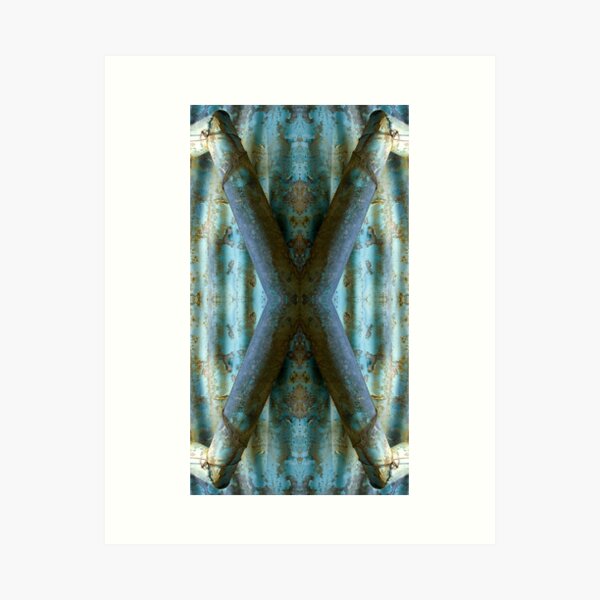 Item preview, Abstract Pipes on Vertical Corrugated Iron by Adelaide Artist Avril Thomas at Magpie Springs  designed and sold by MagpieSprings.