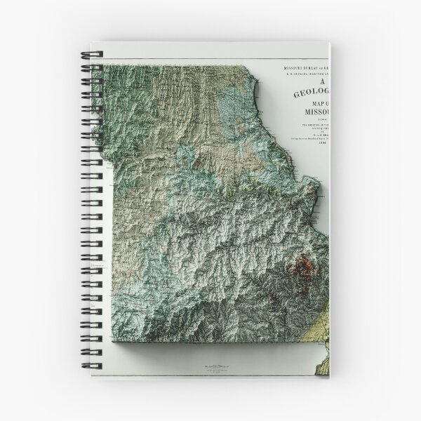 Item preview, 1904 Missouri Relief Map 3D digitally-rendered designed and sold by ThinkAboutMaps.