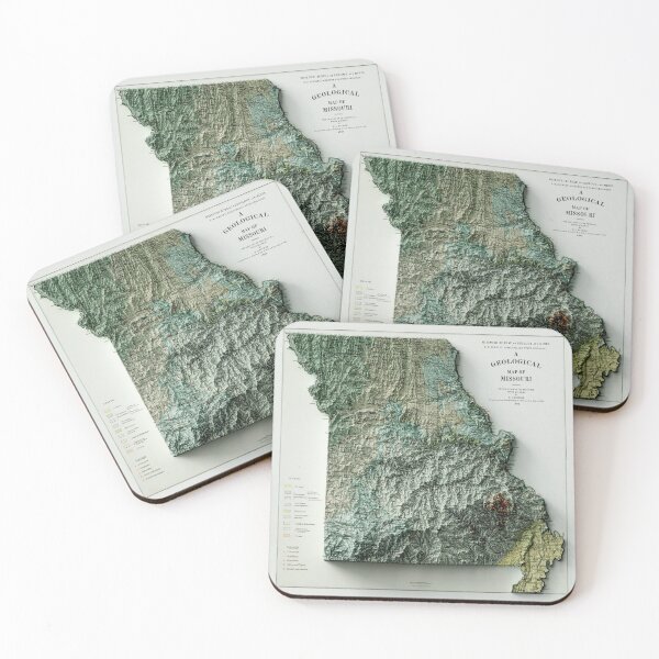 Item preview, 1904 Missouri Relief Map 3D digitally-rendered designed and sold by ThinkAboutMaps.