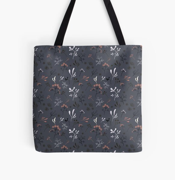 Wildflower Pattern ~ Blue All Over Print Tote Bag