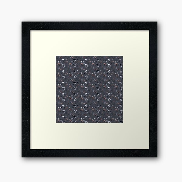 Wildflower Pattern ~ Blue Framed Art Print