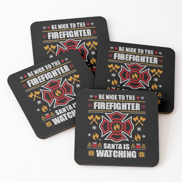 Item preview, Proud Job Be Nice To The Firefighter Ugly Christmas Sweater Fireman designed and sold by LKTankdesign.