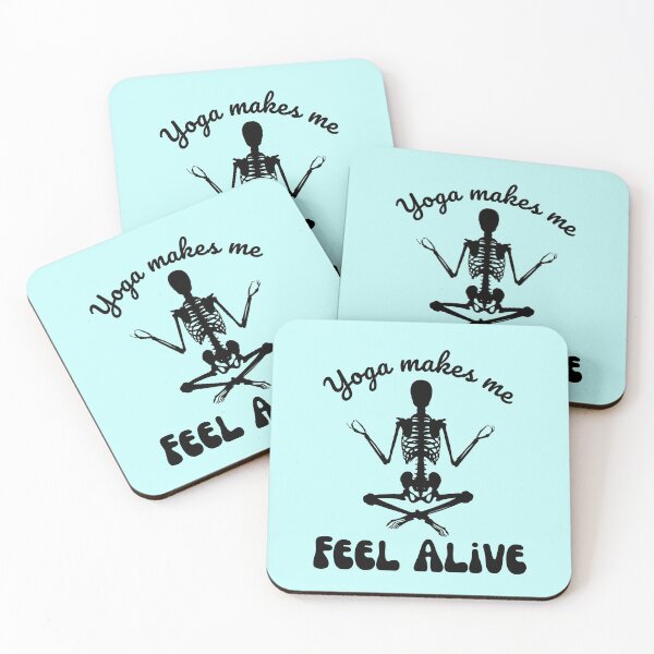 Item preview, Yoga makes me feel alive | Funny yoga skeleton designed and sold by BlkBearyDesigns.