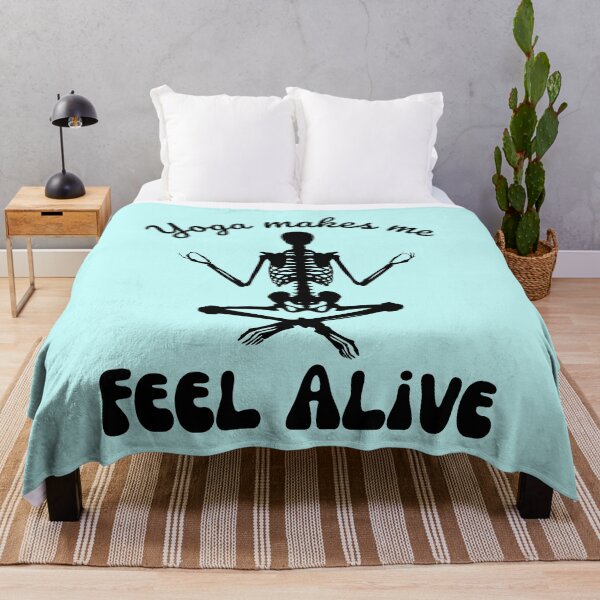 Item preview, Yoga makes me feel alive | Funny yoga skeleton designed and sold by BlkBearyDesigns.