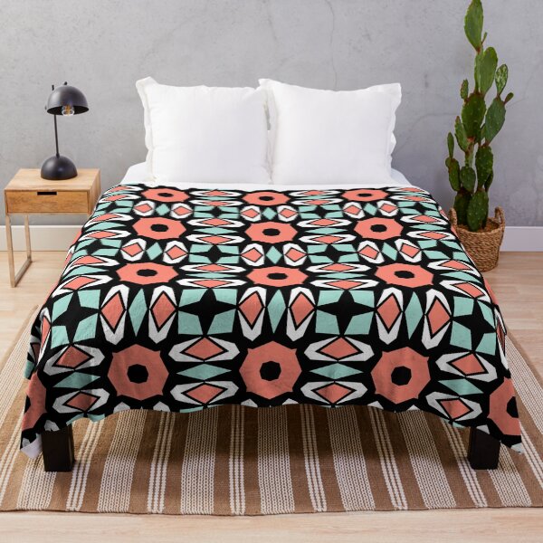 Item preview, Aqua and Coral Flower Burst Design designed and sold by SillaHoekstra.