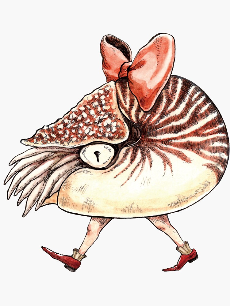 Thumbnail 3 of 3, Sticker, Ribbon Nautilus designed and sold by KiyomiInoue.
