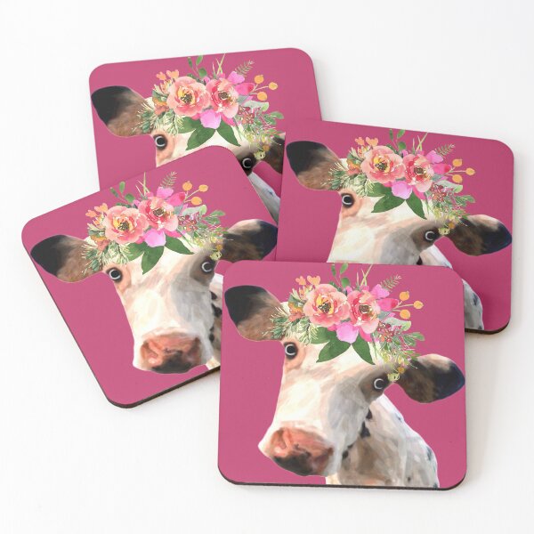 Item preview, Cow Calf Watercolor Flower Heifer Design Nursery Art T-Shirts Stickers Mugs designed and sold by StickerArtwork.